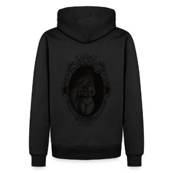 Dame au long voile noir - Sweat à capuche Premium bio Homme - noir - Dos - Nico (187cm)