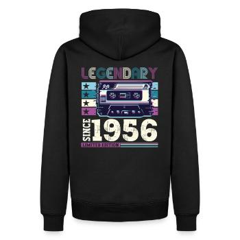 Légende 1956 66e anniversaire Cadeau Hommes - Sweat à capuche Premium bio Homme - noir - Dos - Nico (187cm)