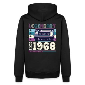 Légendaire 1968 54th Birthday Gift Hommes - Fun - Sweat à capuche Premium bio Homme - noir - Dos - Nico (187cm)
