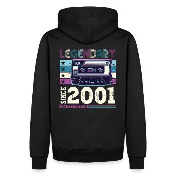 Légendaire 2001 21st Birthday Gift Hommes - Fun - Sweat à capuche Premium bio Homme - noir - Dos - Nico (187cm)