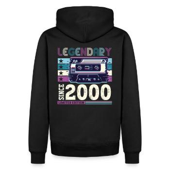 Légendaire 2000 22nd Birthday Gift Hommes - Fun - Sweat à capuche Premium bio Homme - noir - Dos - Nico (187cm)