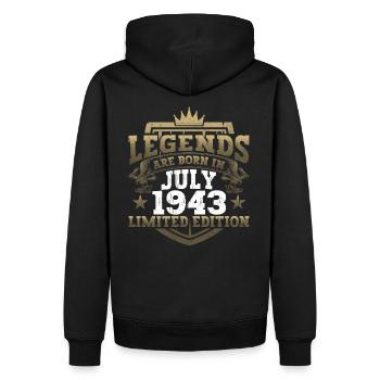Légende Juillet 1943 79ème Anniversaire Cadeau Hommes - Sweat à capuche Premium bio Homme - noir - Dos - Nico (187cm)