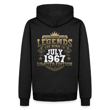 Légende Juillet 1967 55ème Anniversaire Cadeau Hommes - Sweat à capuche Premium bio Homme - noir - Dos - Nico (187cm)