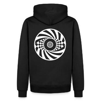 cycle de maïs 23 tekno - Sweat à capuche Premium bio Homme - noir - Dos - Nico (187cm)