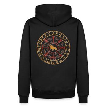 Viking 3 - Sweat à capuche Premium bio Homme - noir - Dos - Nico (187cm)