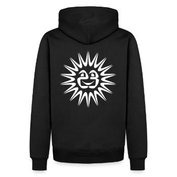 soleil tekno 23 - Sweat à capuche Premium bio Homme - noir - Dos - Nico (187cm)