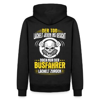 Busfahrer Bus Schulbus Geschenk Busfahrerin - Männer Premium Bio Hoodie - Schwarz - Hinten - Nico (187cm)