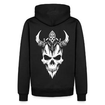 Viking Skull - Men’s Premium Organic Hoodie - black - Back - Nico (187cm)