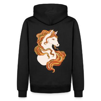 Autumn's Pegasus - Men’s Premium Organic Hoodie - black - Back - Nico (187cm)