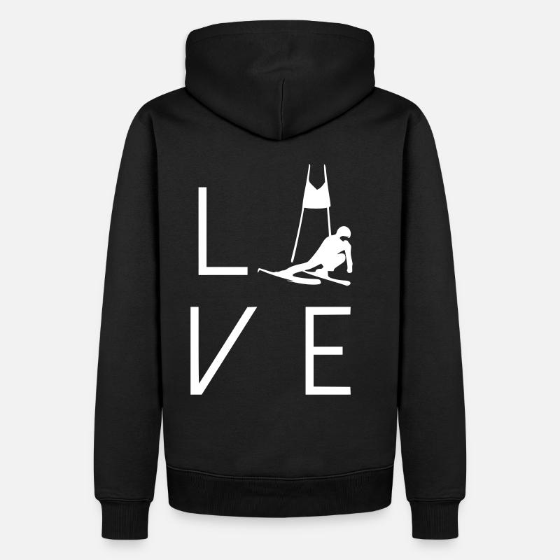 Amour Ski Slalom - Sweat à capuche Premium bio Homme - noir
