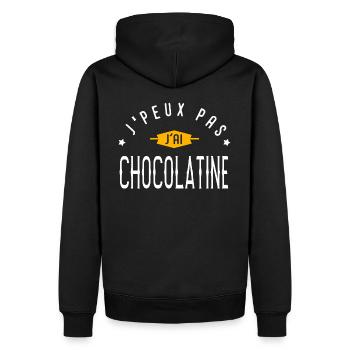 Ich kann nicht. Ich habe SCHOKOLADE. - Männer Premium Bio Hoodie - Schwarz - Hinten - Nico (187cm)
