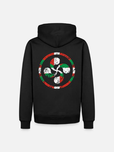 Lauburu d’Euskadi. Pays basque. Ikurriña - Sweat à capuche Premium bio Homme - noir