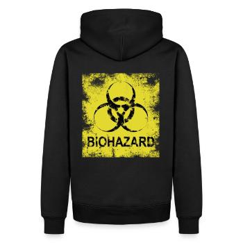 BIOHAZARD LOGO VINTAGE - Sweat à capuche Premium bio Homme - noir - Dos - Nico (187cm)