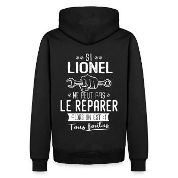 Si Lionel ne peut pas le réparer on est foutus - Sweat à capuche Premium bio Homme - noir - Dos - Nico (187cm)
