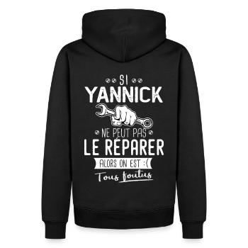 Si Yannick ne peut pas le réparer on est foutus - Sweat à capuche Premium bio Homme - noir - Dos - Nico (187cm)