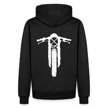 Biker Caferacer Motortrad T-Shirt - Männer Premium Bio Hoodie - Schwarz - Hinten - Nico (187cm)