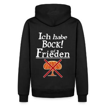 Ich habe Bock auf Frieden - Männer Premium Bio Hoodie - Schwarz - Hinten - Nico (187cm)