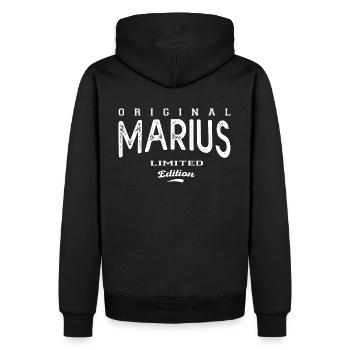 Marius Geschenk T-Shirt Personalisierter Name Marius - Männer Premium Bio Hoodie - Schwarz - Hinten - Nico (187cm)