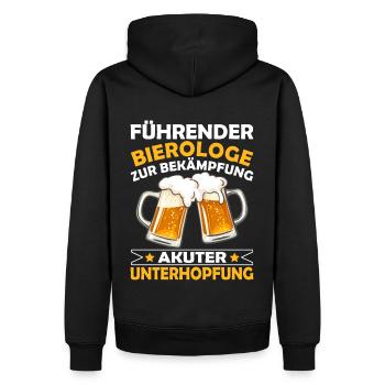 Bierologe Bier Männertag Lustiger Spruch - Männer Premium Bio Hoodie - Schwarz - Hinten - Nico (187cm)