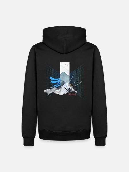 Digitale Landschaft - Männer Premium Bio Hoodie - Schwarz