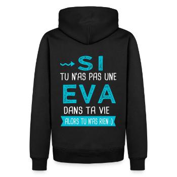Eva Si tu n as pas une eva - Sweat à capuche Premium bio Homme - noir - Dos - Nico (187cm)