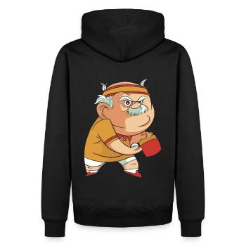 Tennis de Table Grand-père Pingpong Outfit Grand-père - Sweat à capuche Premium bio Homme - noir - Dos - Nico (187cm)