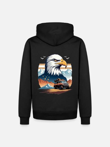 Abenteuerreise USA - Männer Premium Bio Hoodie - Schwarz