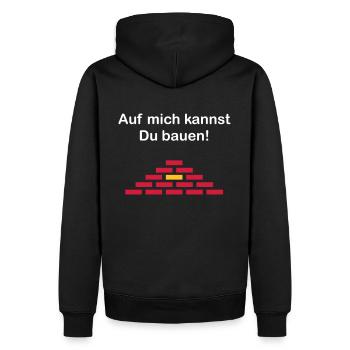 ★ couleurs de design ★ Sur moi tu peux compter - Sweat à capuche Premium bio Homme - noir - Dos - Nico (187cm)