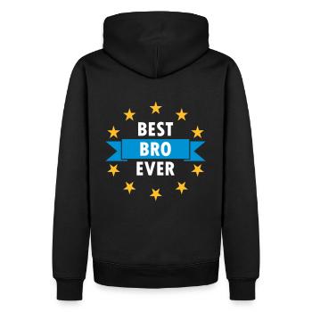 Meilleur bro de tous les temps (bannières, étoiles) - Sweat à capuche Premium bio Homme - noir - Dos - Nico (187cm)