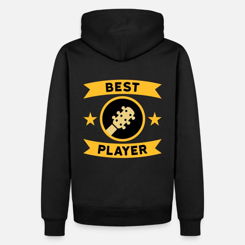 Meilleur guitariste (guitare, cercle, bannière) - Sweat à capuche Premium bio Homme - noir