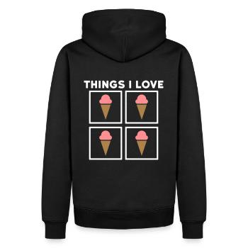 Things I love (icecream) - Männer Premium Bio Hoodie - Schwarz - Hinten - Nico (187cm)