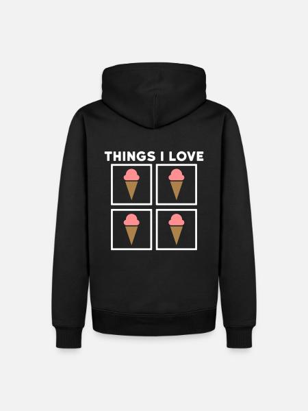 Things I love (icecream) - Men’s Premium Organic Hoodie - black