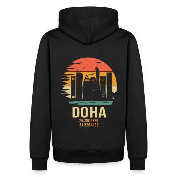Katar Doha Doha Katar - Männer Premium Bio Hoodie - Schwarz - Hinten - Nico (187cm)