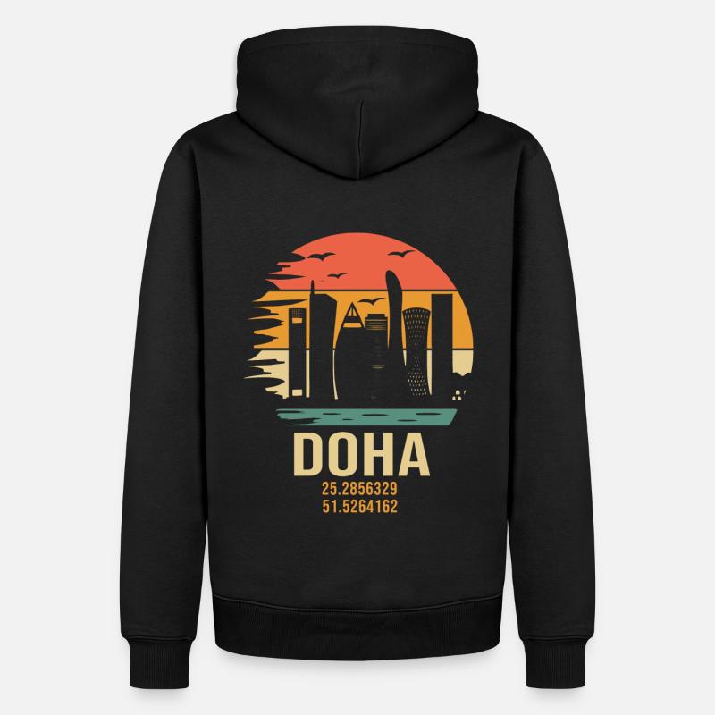 Katar Doha Doha Katar - Männer Premium Bio Hoodie - Schwarz