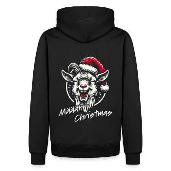 Drôle de chèvre de Noël avec chapeau de Père Noël - Sweat à capuche Premium bio Homme - noir - Dos - Nico (187cm)