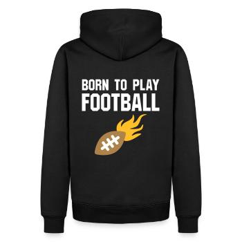 Né pour jouer au football (Football mit Flammen) - Sweat à capuche Premium bio Homme - noir - Dos - Nico (187cm)