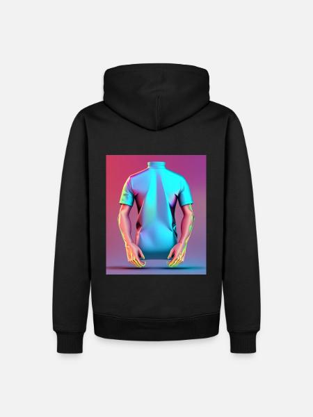 Ethereal Power: Holographic Muscles - Men’s Premium Organic Hoodie - black