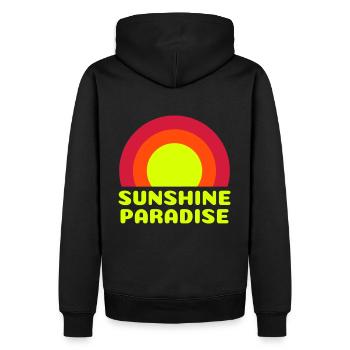 Sunshine paradise (Sonne, Ringe) - Männer Premium Bio Hoodie - Schwarz - Hinten - Nico (187cm)