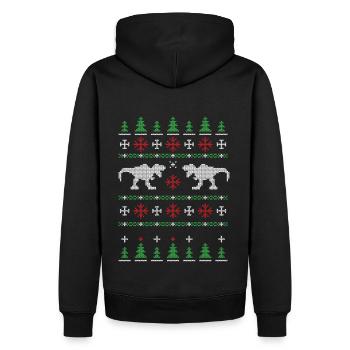 Dinosaure Dino TRex Tyrannosaurus Noël - Sweat à capuche Premium bio Homme - noir - Dos - Nico (187cm)