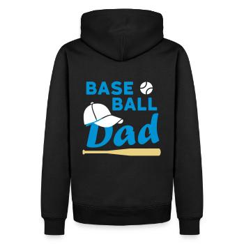 Papa de baseball (balle de jeu, casquette de baseball, baseball sc - Sweat à capuche Premium bio Homme - noir - Dos - Nico (187cm)