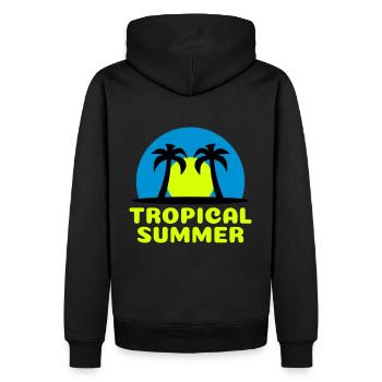 Tropical summer (Sonne, Himmelsgewölbe, Palmen) - Männer Premium Bio Hoodie - Schwarz - Hinten - Nico (187cm)