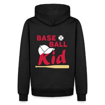 Enfant de baseball (balle de jeu, casquette, batte de baseball) - Sweat à capuche Premium bio Homme - noir - Dos - Nico (187cm)