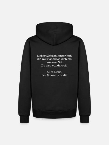 Die Welt ist durch dich ein besserer Ort - Männer Premium Bio Hoodie - Schwarz
