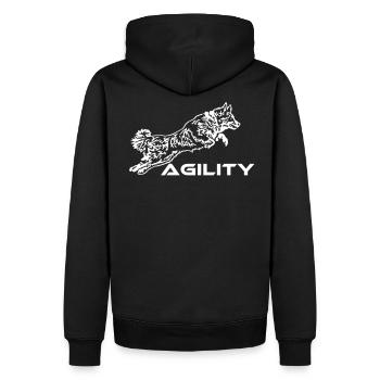 427 Agilité australienne de berger - Sweat à capuche Premium bio Homme - noir - Dos - Nico (187cm)