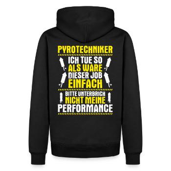 Pyrotechniker Feuerwerk Pyrotechnik Pyrotechnician - Männer Premium Bio Hoodie - Schwarz - Hinten - Nico (187cm)