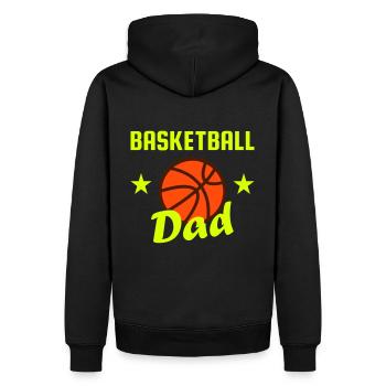 Basketball dad (Sterne, Basketball) - Männer Premium Bio Hoodie - Schwarz - Hinten - Nico (187cm)