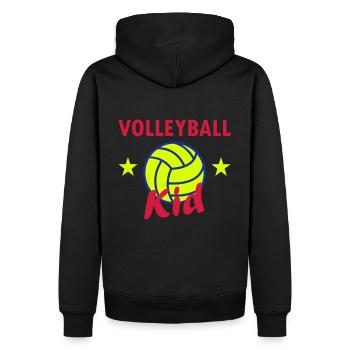 Volleyball kid (Sterne, Volleyball) - Männer Premium Bio Hoodie - Schwarz - Hinten - Nico (187cm)