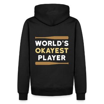 Le meilleur joueur du monde (deux battes de baseball) - Sweat à capuche Premium bio Homme - noir - Dos - Nico (187cm)
