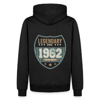 anniversaire 1962 legendaire 60 ans - Sweat à capuche Premium bio Homme - noir - Dos - Nico (187cm)