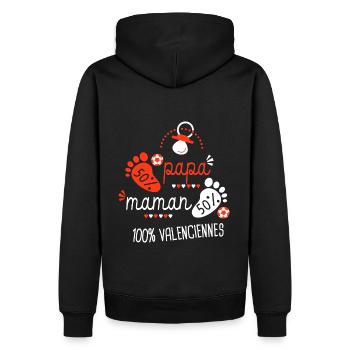 Valenciennes foot bébé supporter club football va - Sweat à capuche Premium bio Homme - noir - Dos - Nico (187cm)